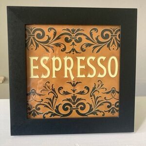 Espresso Wall Art Black Wood Frame
